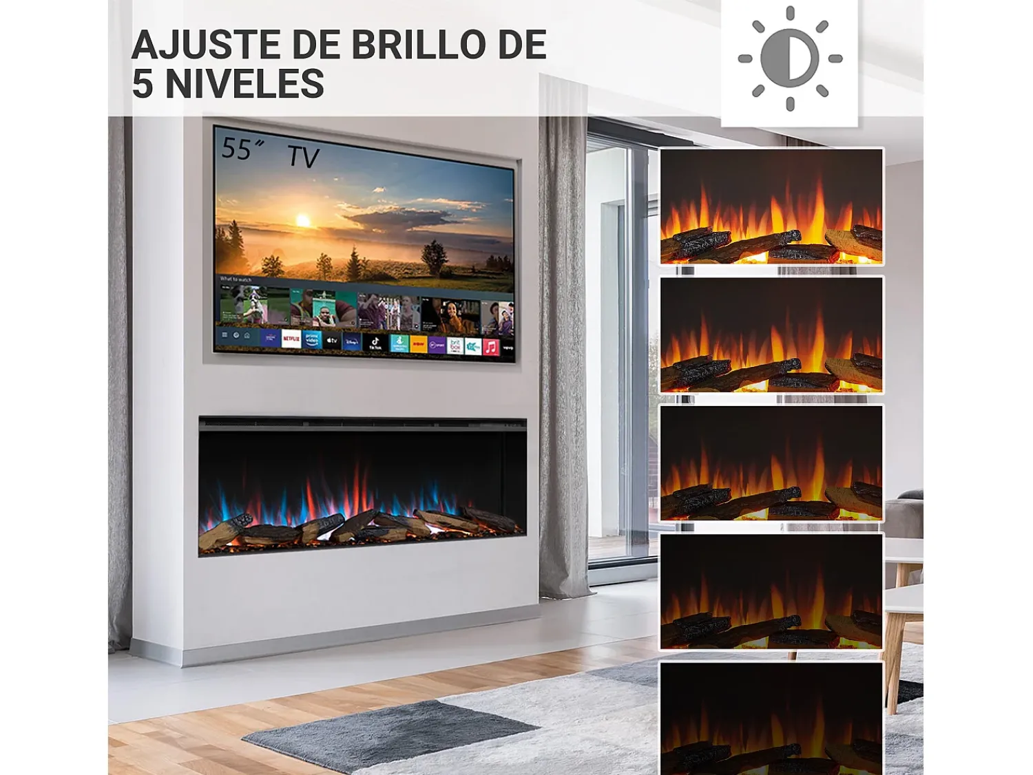 Lareira| Lareira elétrica BALDERIA Athena smart 52 - Lareira embutida - Preto