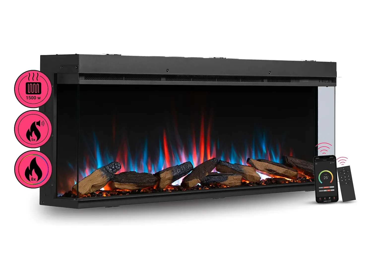 Lareira| Lareira elétrica BALDERIA Athena smart 52 - Lareira embutida - Preto