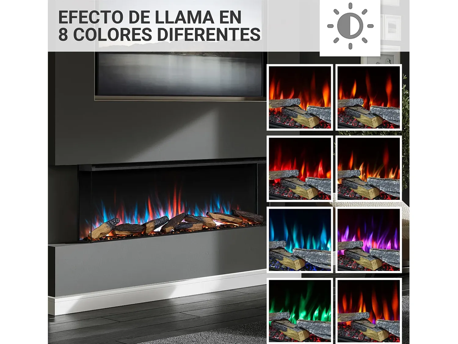 Lareira| Lareira elétrica BALDERIA Athena smart 52 - Lareira embutida - Preto