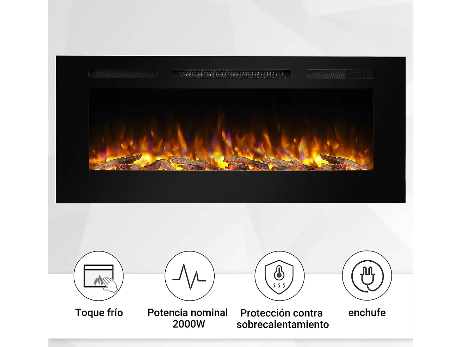 Lareira| Lareira elétrica BALDERIA Fiamma 48 - Lareira embutida - Preto