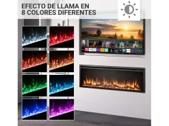 Lareira| Lareira elétrica BALDERIA Atalanta 60 - Lareira embutida, 1500 W - Preto