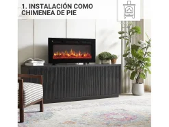 Lareira elétrica BALDERIA Leif 36 - 3 em 1 - preta^ Lareira