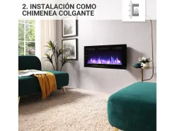 Lareira elétrica BALDERIA Leif 36 - 3 em 1 - preta^ Lareira