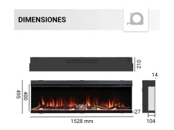 Lareira| Lareira elétrica BALDERIA Athena smart 60 - Lareira embutida - Preto