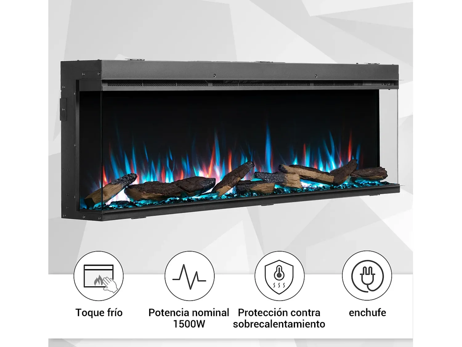 Lareira| Lareira elétrica BALDERIA Athena smart 60 - Lareira embutida - Preto