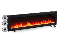 Hot Lareira elétrica BALDERIA Agnes 50 - 3 em 1, lareira de chão, de parede ou embutida Preto