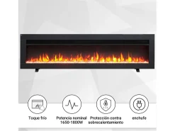 Hot Lareira elétrica BALDERIA Agnes 50 - 3 em 1, lareira de chão, de parede ou embutida Preto