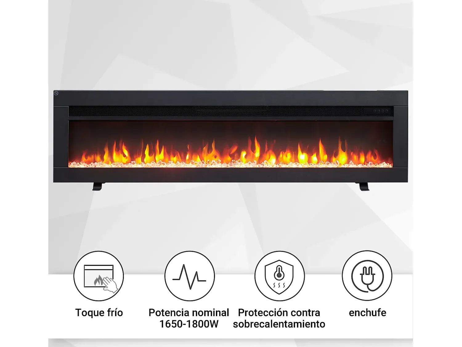 Hot Lareira elétrica BALDERIA Agnes 50 - 3 em 1, lareira de chão, de parede ou embutida Preto