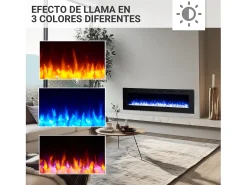 Lareira* Lareira elétrica BALDERIA Fiamma 68 - Lareira embutida, aquecimento 2000 W - Preto
