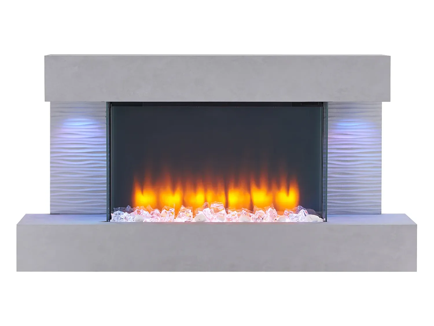 New Lareira elétrica BALDERIA Aieda - Lareira de parede, aquecimento 2000 W - Aspecto betão Cinzento