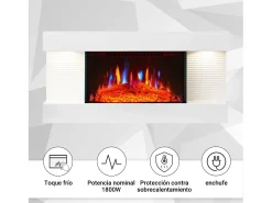 Lareira| Lareira elétrica BALDERIA Ida ñ Lareira de parede - Branca Branco