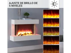 Lareira* Lareira elétrica BALDERIA Aidan, lareira elétrica de parede, 2000 W - Branca Branco