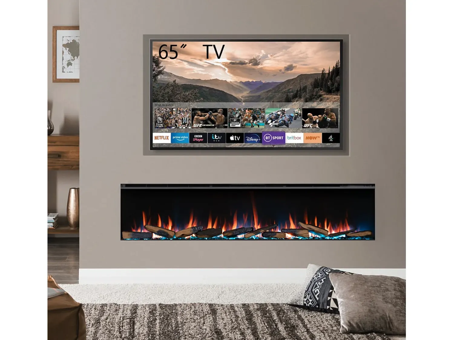 Lareira elétrica BALDERIA Athena smart 72 - Lareira embutida - Preta^ Lareira