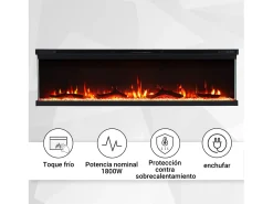 Lareira| Lareira elétrica BALDERIA pure Orson 60 - Lareira de parede/embutida - Preto