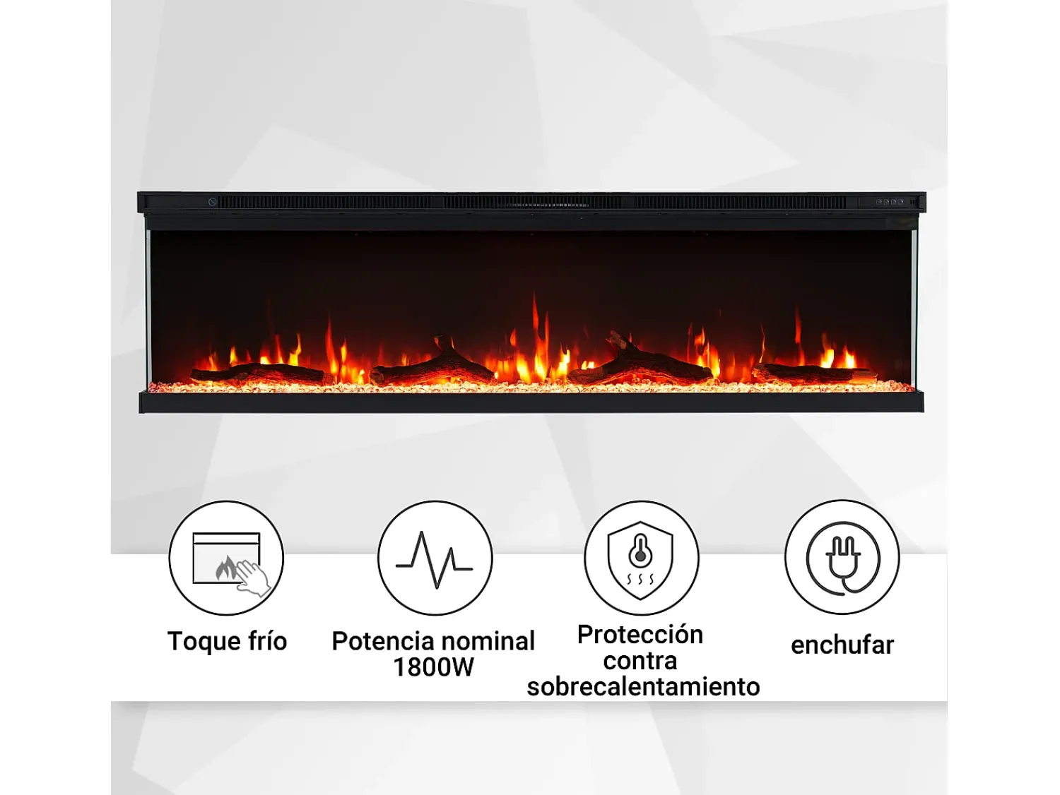 Lareira| Lareira elétrica BALDERIA pure Orson 60 - Lareira de parede/embutida - Preto