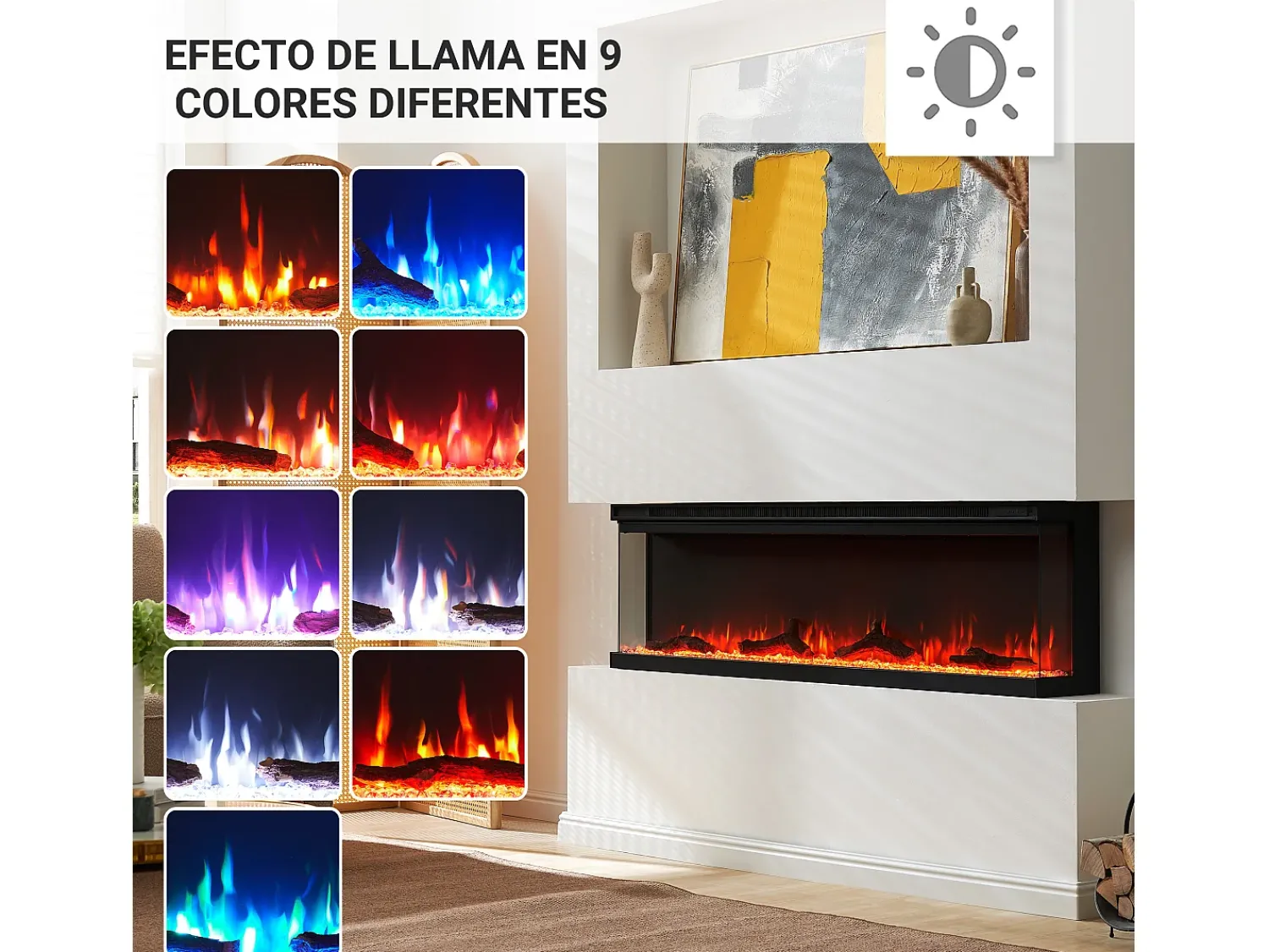 Lareira| Lareira elétrica BALDERIA pure Orson 60 - Lareira de parede/embutida - Preto