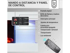 Lareira elétrica BALDERIA Lumina - Lareira de parede - Branca^ Lareira