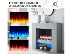 Lareira| Lareira elétrica BALDERIA Naran - Lareira de chão - betão Cinzento