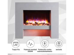 Lareira| Lareira elétrica BALDERIA Naran - Lareira de chão - betão Cinzento