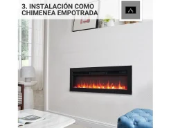 Lareira* Lareira elétrica BALDERIA Agnes 36 - Lareira de chão, de parede ou embutida - Preto