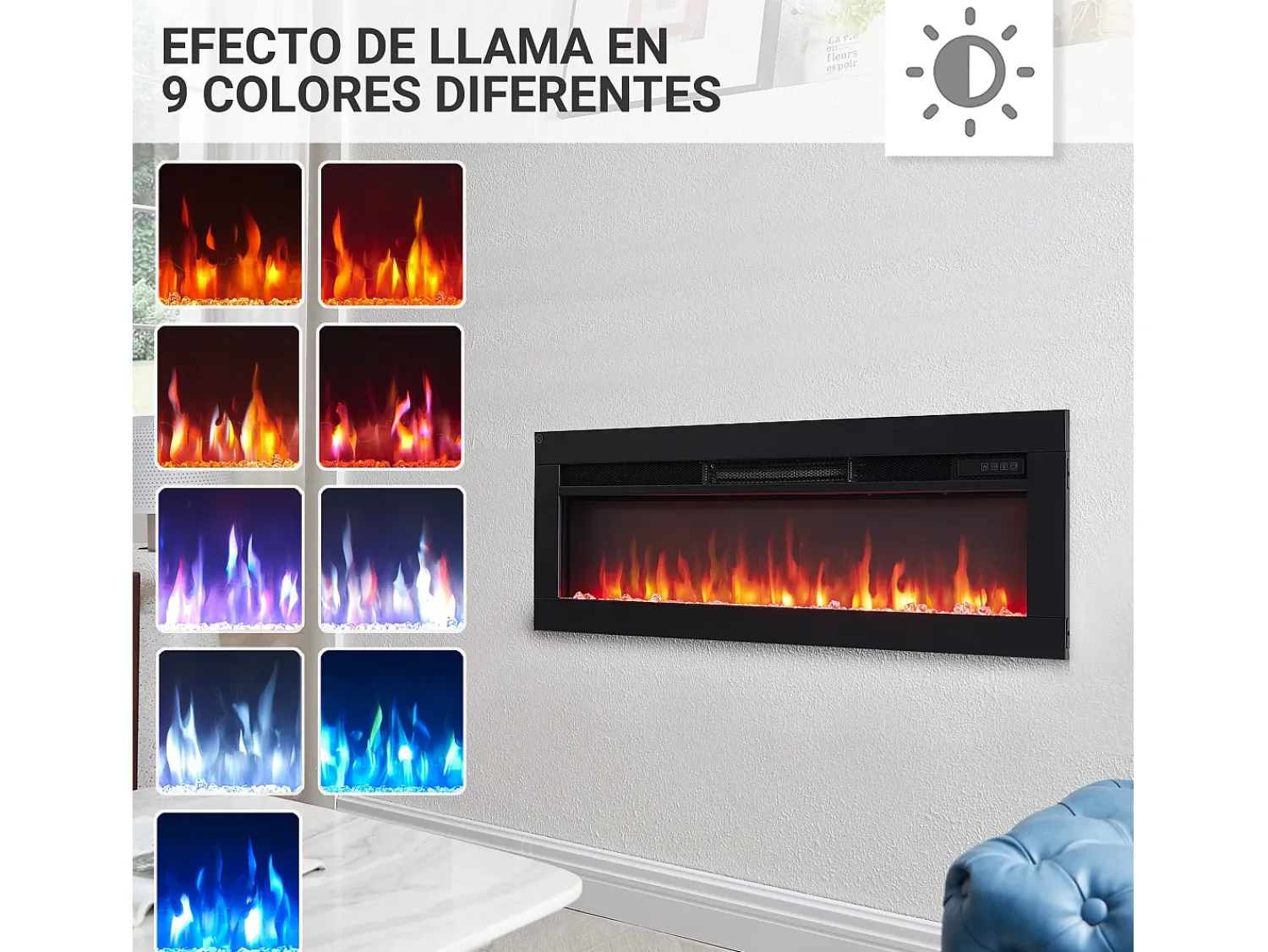 Lareira* Lareira elétrica BALDERIA Agnes 36 - Lareira de chão, de parede ou embutida - Preto