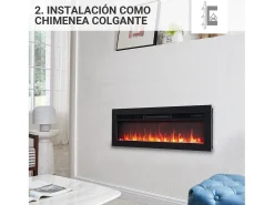 Lareira* Lareira elétrica BALDERIA Agnes 36 - Lareira de chão, de parede ou embutida - Preto