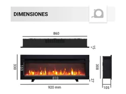 Lareira* Lareira elétrica BALDERIA Agnes 36 - Lareira de chão, de parede ou embutida - Preto