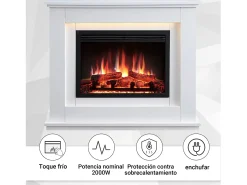 Outlet Lareira elétrica BALDERIA Baldur - Lareira de chão - Branca Branco