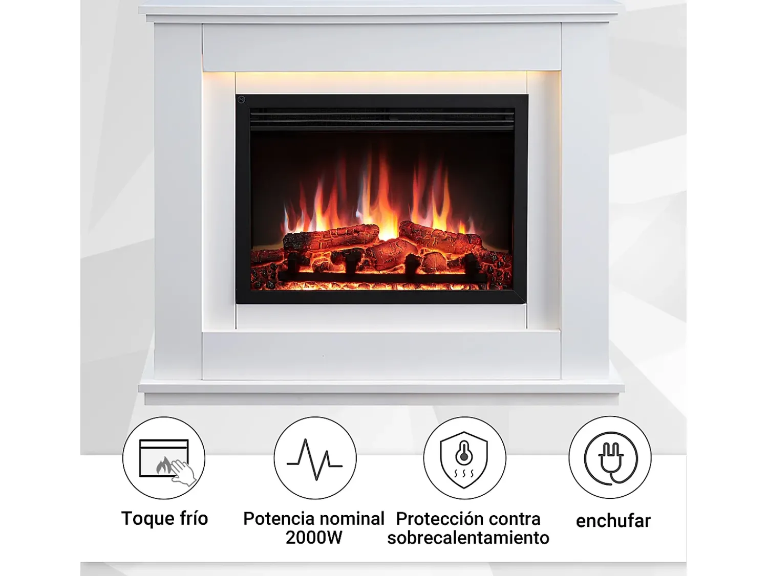 Outlet Lareira elétrica BALDERIA Baldur - Lareira de chão - Branca Branco