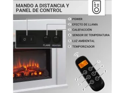 Lareira| Lareira elétrica BALDERIA Apollon - Lareira com aquecimento - Aspecto betão Cinzento