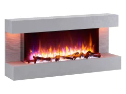 Lareira elétrica BALDERIA Helia - Lareira de parede, 2000 W - Cinza^ Lareira