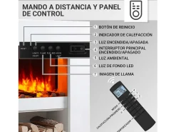 Lareira| Lareira elétrica BALDERIA Naran - Lareira de chão - Branca Branco