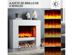 Lareira| Lareira elétrica BALDERIA Naran - Lareira de chão - Branca Branco