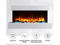 Lareira| Lareira elétrica BALDERIA Ignis - Lareira de parede - Branca Branco