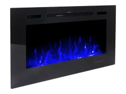 Lareira*FLAMATECH Lareira elétrica CALBUCO - Montagem na parede ou embutida - L101,6 x P14 x A54,4 cm - Preta Preto