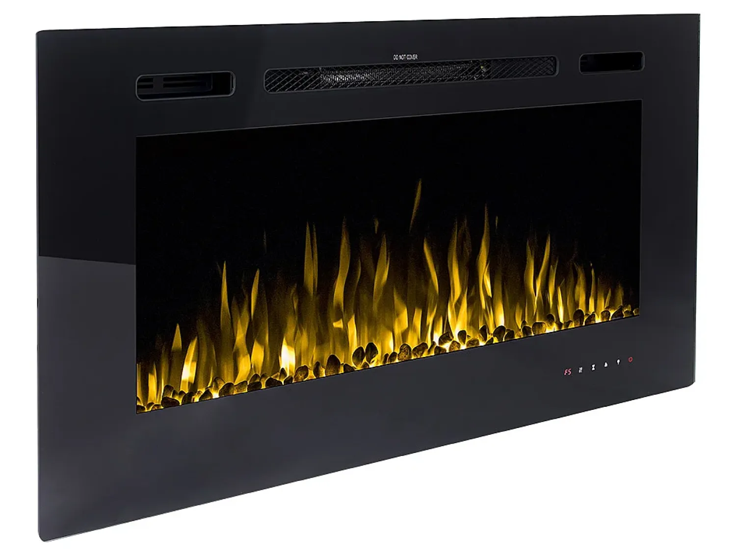 Lareira*FLAMATECH Lareira elétrica CALBUCO - Montagem na parede ou embutida - L101,6 x P14 x A54,4 cm - Preta Preto
