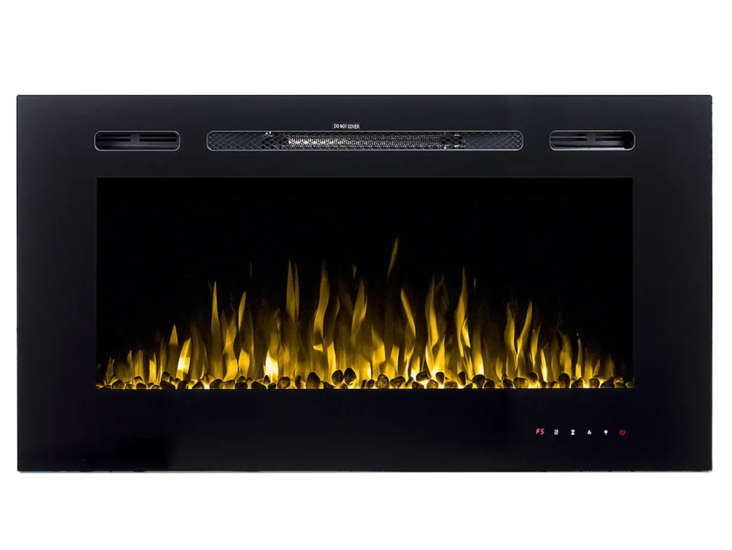Lareira*FLAMATECH Lareira elétrica CALBUCO - Montagem na parede ou embutida - L101,6 x P14 x A54,4 cm - Preta Preto