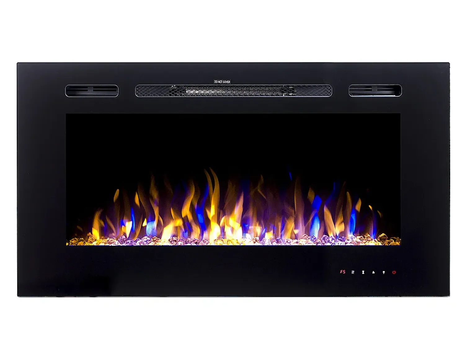 Lareira*FLAMATECH Lareira elétrica CALBUCO - Montagem na parede ou embutida - L101,6 x P14 x A54,4 cm - Preta Preto