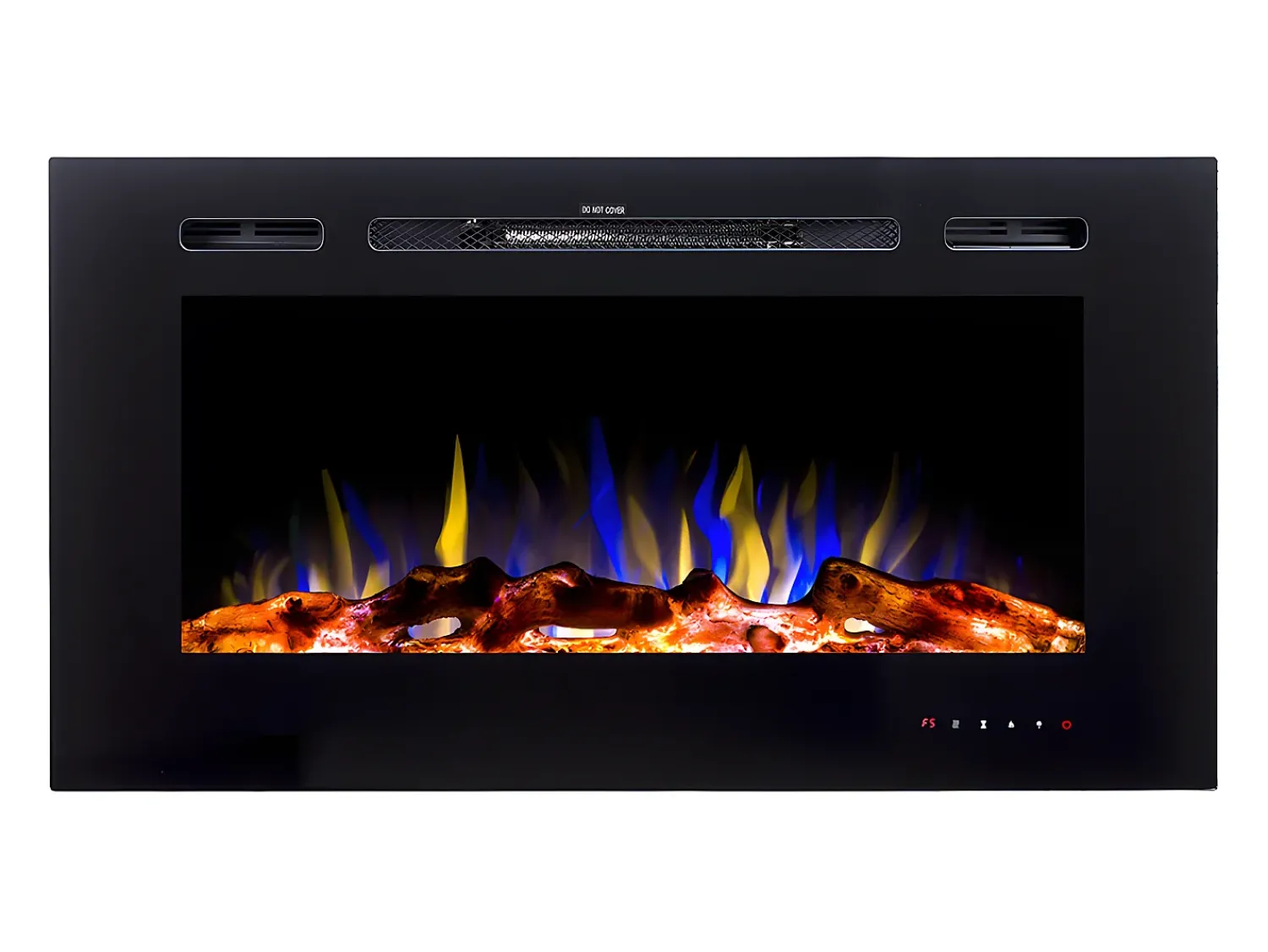 Lareira*FLAMATECH Lareira elétrica CALBUCO - Montagem na parede ou embutida - L101,6 x P14 x A54,4 cm - Preta Preto