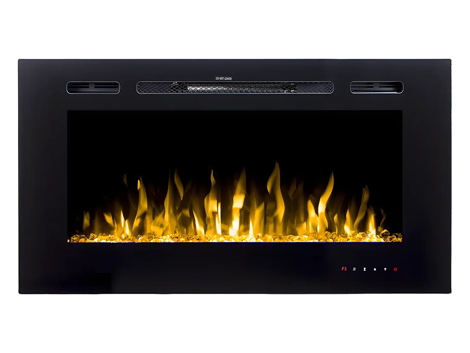 Lareira*FLAMATECH Lareira elétrica CALBUCO - Montagem na parede ou embutida - L101,6 x P14 x A54,4 cm - Preta Preto