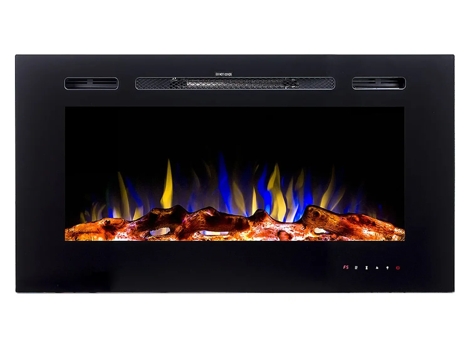 Lareira*FLAMATECH Lareira elétrica CALBUCO - Montagem na parede ou embutida - L101,6 x P14 x A54,4 cm - Preta Preto