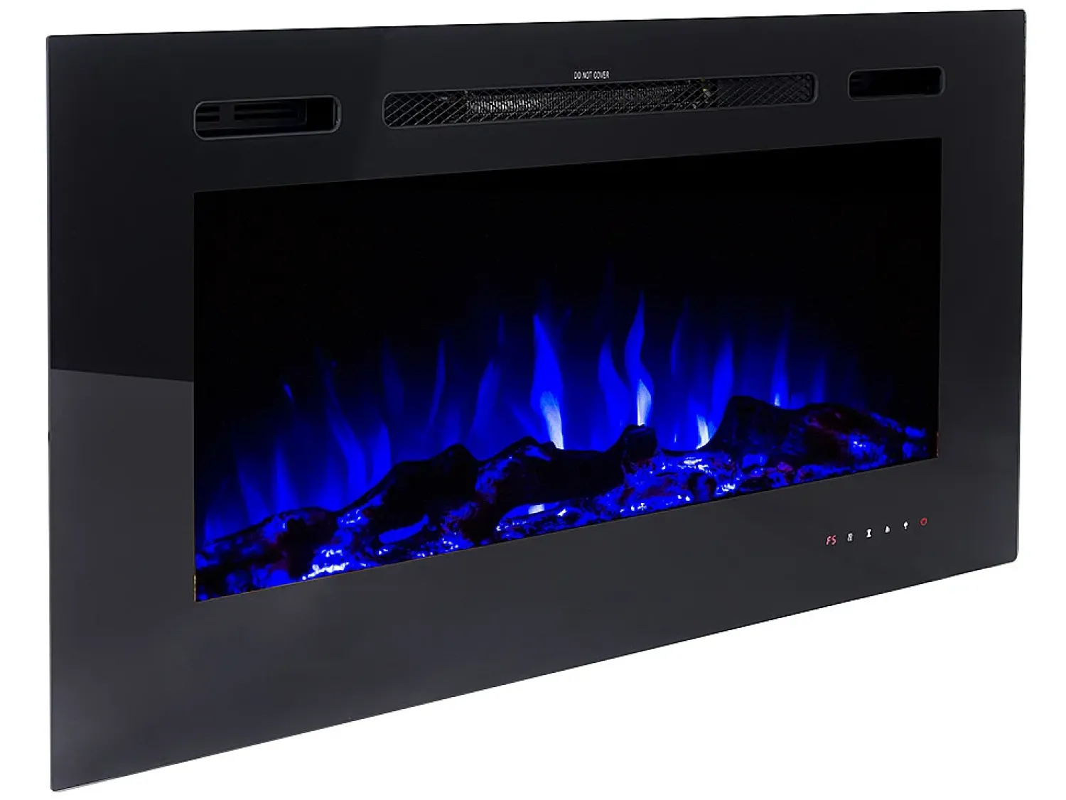 Lareira*FLAMATECH Lareira elétrica CALBUCO - Montagem na parede ou embutida - L101,6 x P14 x A54,4 cm - Preta Preto
