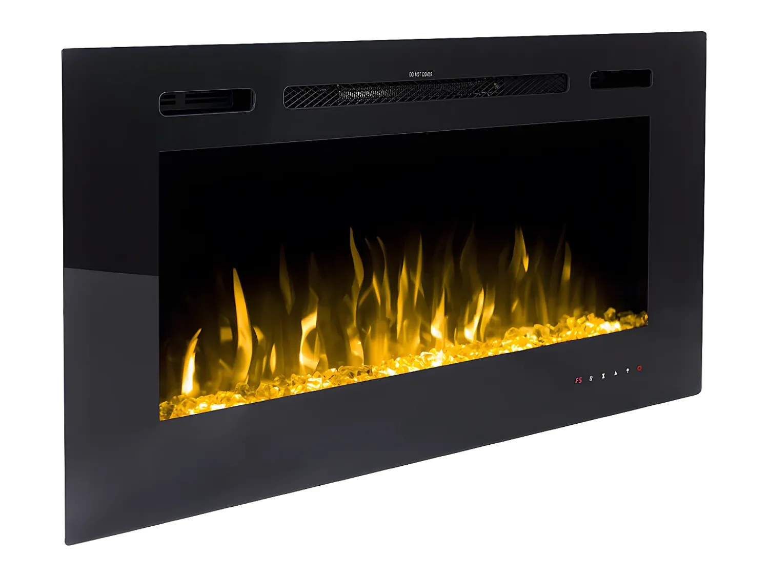 Lareira*FLAMATECH Lareira elétrica CALBUCO - Montagem na parede ou embutida - L101,6 x P14 x A54,4 cm - Preta Preto