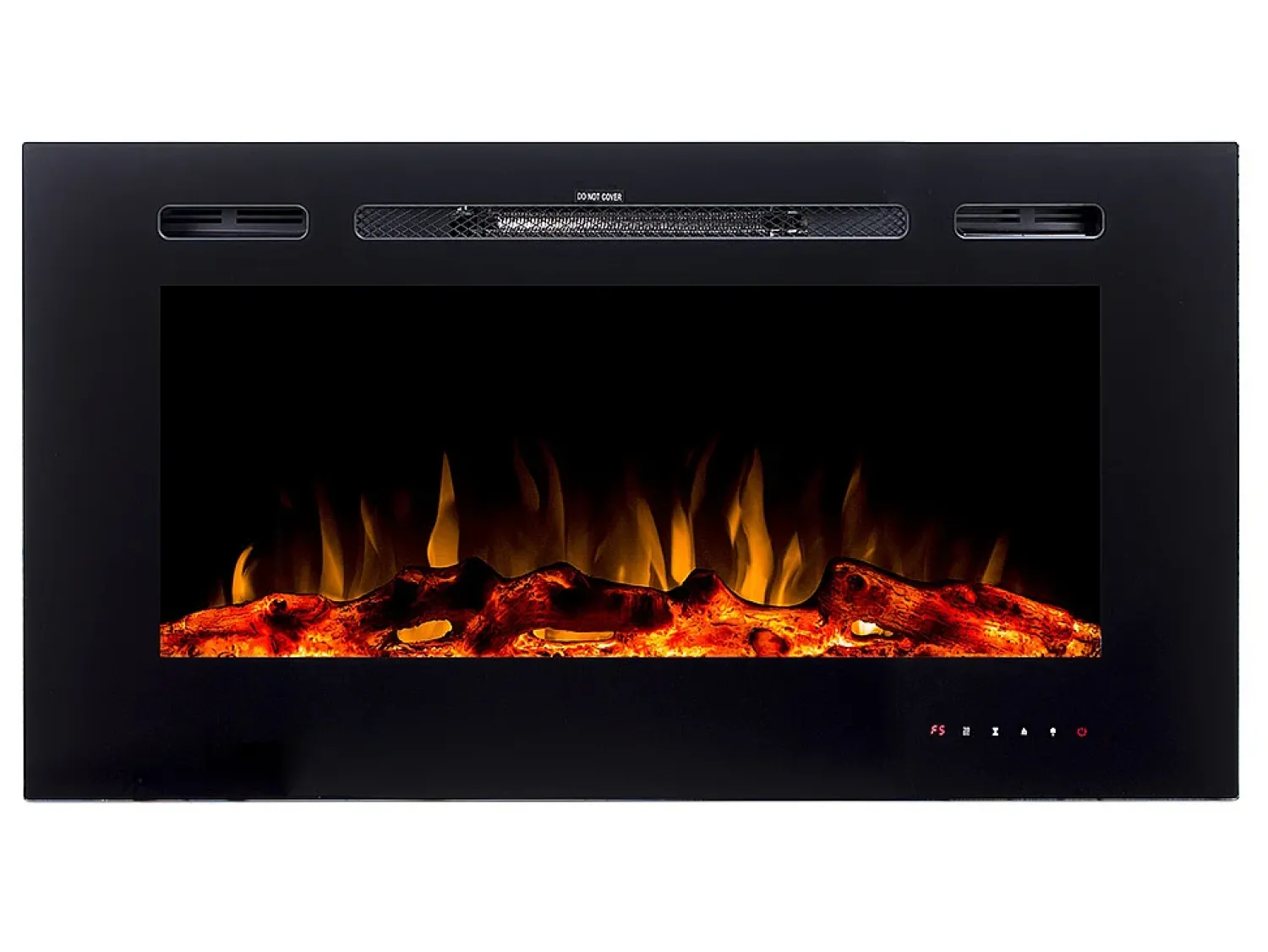 Lareira*FLAMATECH Lareira elétrica CALBUCO - Montagem na parede ou embutida - L101,6 x P14 x A54,4 cm - Preta Preto