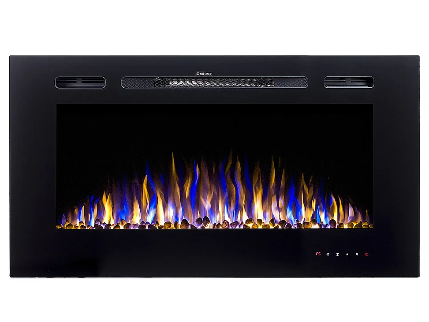 Lareira*FLAMATECH Lareira elétrica CALBUCO - Montagem na parede ou embutida - L101,6 x P14 x A54,4 cm - Preta Preto