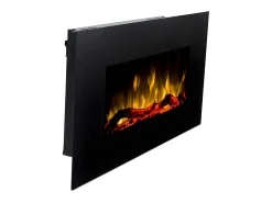 FLAMATECH Lareira elétrica CHANDELA- C84 x L14 x A45 cm - Preta^ Lareira