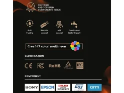Lareira* Lareira elétrica com vapor de água 3D APP queimador de inserção embutido 100 PRO-LINE Cinzento