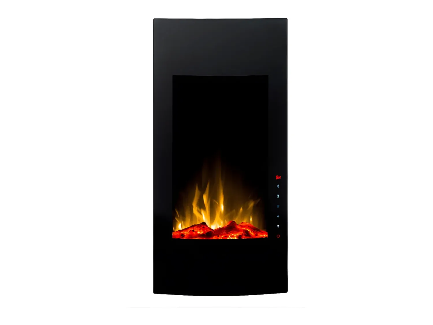 Lareira|FLAMATECH Lareira elétrica curva VULCANO - C41 x L13 x A81 cm - Preta Preto