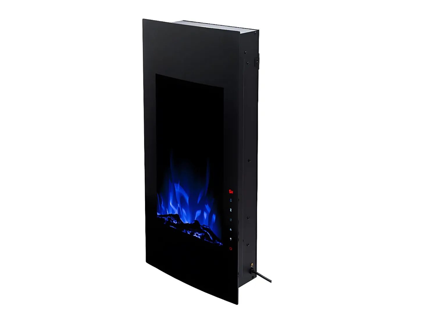 Lareira|FLAMATECH Lareira elétrica curva VULCANO - C41 x L13 x A81 cm - Preta Preto