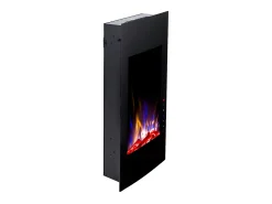 Lareira|FLAMATECH Lareira elétrica curva VULCANO - C41 x L13 x A81 cm - Preta Preto